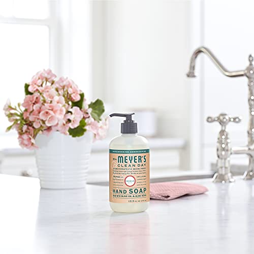 MRS. MEYER'S CLEAN DAY Hand Soap, Made with Essential Oils, Biodegradable Formula, Geranium, 12.5 fl. oz