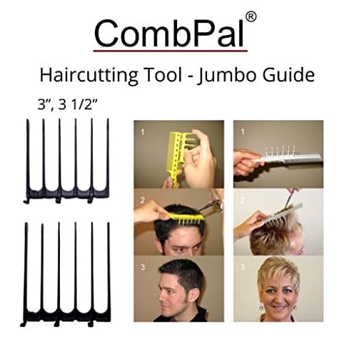 Scissor Clipper Over Comb - Barber Hair Cutting Tool with Jumbo Guide for DIY Home Haircuts (Black)