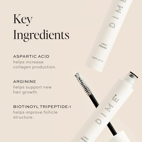 DIME Beauty Lash Primer, Eyelash Primer for Added Mascara Volume and Length, White Prime and Growth Serum, 8 g / 0.28 oz