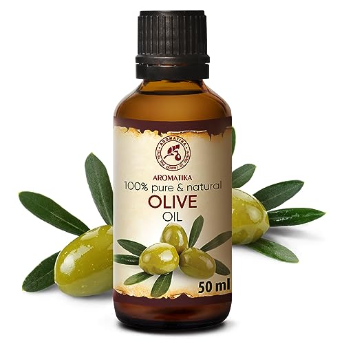 Olive Oil Extra Virgin 1.7 Fl Oz - 100% Pure Unrefined - Best for Hair - Skin - Nails - Lips - Face - Body - Scalp - Great for Beauty - Massage Oil Base - Spa - Olive Oil Cold Pressed - Glass Bottle