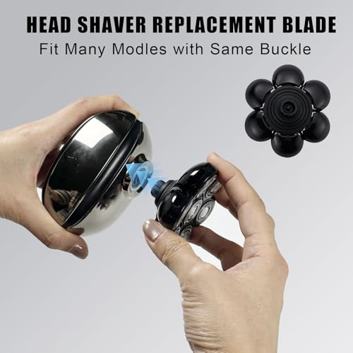 7 Blades Head Shaver Replacement Heads, Universal Fit for Electric Razors, Wet & Dry Use, 7D Floating Design, Stainless Steel Blade Heads, Ideal for Men's Face & Bald Head Shaving (2count)