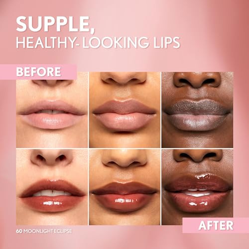 COVERGIRL Clean Fresh Yummy Lip Gloss Daylight Collection, Hydrating, Glossy Shine, Vegan Formula, Moonlight Eclipse 60, 0.33oz