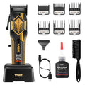 VGR 119 Professional Cordless Hair Clippers for Men, Rechargeable Barber Clippers with Base, Lithium-ion Battery Hair Cutting Machine with BLDC Motor and Ceramic Blades for Home and Barber, Gold