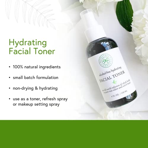 Honeybee Gardens 100% Natural Hydrating Facial Toner/Makeup Setting Spray | Alcohol Free | 4 fl oz.| Vegan | Gluten Free | Cruelty Free | Unscented