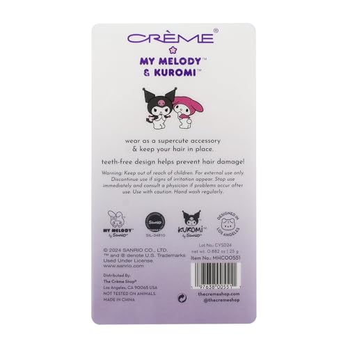 The Cr?me Shop X Sanrio My Melody & Kuromi Hair Clips: Comfortable, Damage-Free, Vegan, Cruelty-Free, Limited Edition Hair Accessories. Perfect Styling & Gift for Girls (Pack of 4)