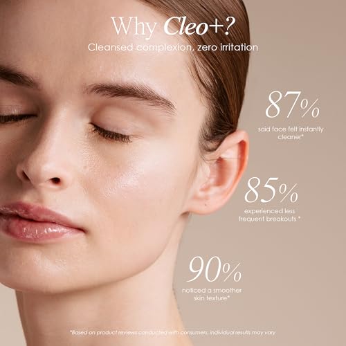 Cleo+ Sonic Facial Cleansing Brush by Project E Beauty | Daily Cleansing | Gentle Exfoliating | Wireless Portable Face Cleanser | Face Massager Wash Brush | Travel Size | Waterproof Soft Silicone