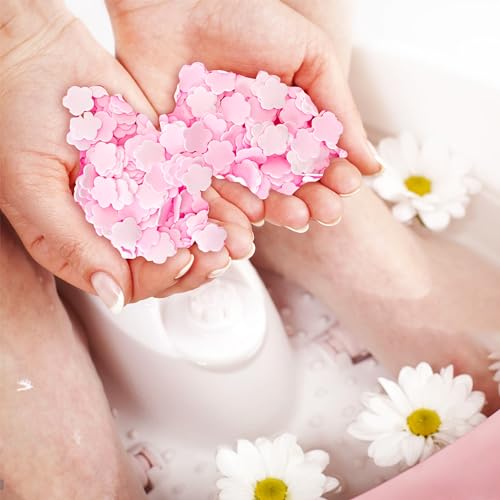1000 Sheets Portable Soap Confetti Bath, Disposable Paper for Gentle Hand Washing Petals, Fragrance Wash for Women and Men, Perfect for Travel Hiking Toiletry (Pink)