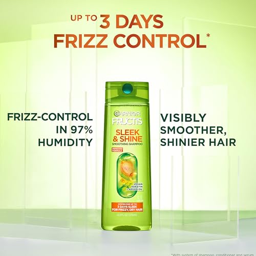 Garnier Fructis Sleek & Shine Shampoo, Frizzy, Dry, Unmanageable Hair, 22 fl. oz.(Packaging May Vary)