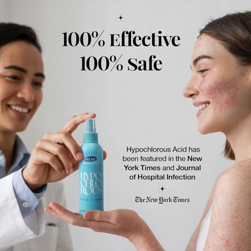 Hypochlorous Acid Spray for Face and Skin; Facial Cleanser | 8oz Face Mist Hypochlorous Acid Spray for Skin, Acne, Rash, Eczema, Wound | Antimicrobial Facial Cleanser Acne Sprays; Smart Skincare