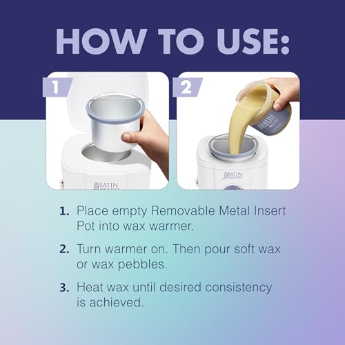 Satin Smooth Empty Metal Wax Pot for Hair Removal - Reusable Waxing Pot for Warmer Insert, Salon and At-Home Waxing