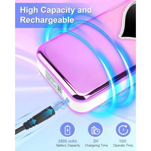 Electric Nail Drill Professional: Rechargeable Nail File with Bits for Acrylic Gel Nails, Professional Nail Drill Manicure Pedicure Polishing Shape Tools for Home Salon (Purple)