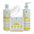 Dr. Robaina Skin Care Solution Sulfur Balsam Bundle - Cleansing Bar, Shampoo & Body Wash and Moisturizing Lotion