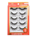 Miz Barn Lashes 3D Cashmere Long Extension Eyelashes Natural Look Soft Reusable False Eyelashes Multipack Wispy Fake Eyelashes 5 Pairs Natural Strip Lashes (CW310)