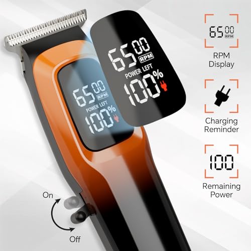 Professional Hair & Beard Trimmer, Electric Hair Clippers for Men, Cordless Clipper and Trimmer Set, Zero Gapped (Orange)