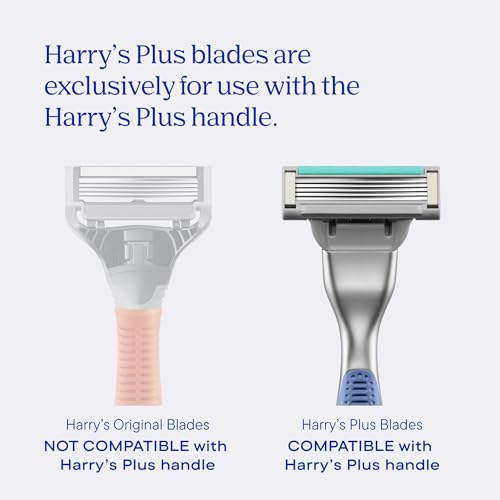 Harry's-PLUS: Razor for Men - Premium Handle and Razor Blade Cartridge - Advanced Pivoting System - Shaving Kit for Men - Clay