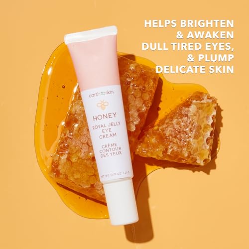 Earth To Skin Honey Royal Jelly Eye Cream - Calming Hydrating Under Eye Care With Glycerin - Eye Moisturizer Cream Brightening Comfort - Daily Use Eye cream Anti Aging Lightweight Formula 0.75 fl oz