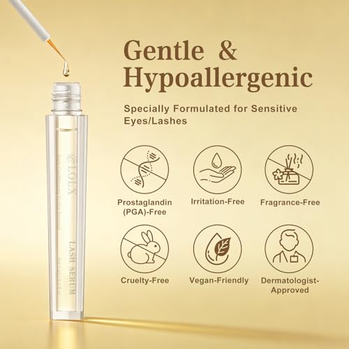 Lash Serum for Eyelash Growth, Peptide Infused Formula - Visible Results in 7 Days Rapid Eyelash Growth Serum to Boost Longer Fuller and Thicker Looking Lashes for Sensitive Eyes (3 mL)