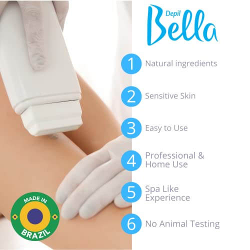 Depil Bella Brazilian Roll On Wax Honey and Propolis Depilatory | Body Waxing, Hair Removal Wax-Cartridge | For Men and Women | Home Self Waxing | Sensitive Skin | Dermatologically Tested | Painless