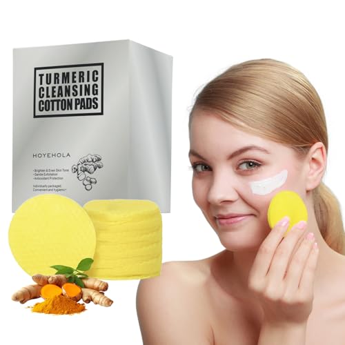 Kojic Acid Cleansing Turmeric Pads: Individually Wrapped Makeup Remover Face Pads, Travel Essentials for Women 30Packs(60Pads)