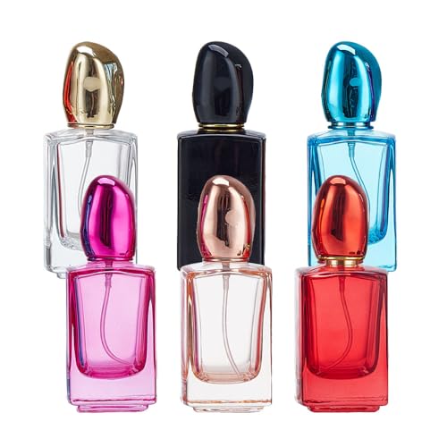 GOLDY&WENDY 6 - Piece 50ML Glass Spray Bottles for Perfume Mini Portable Atomizer Sprayer for Perfume Pocket Glass Spray Bottles Toiletries Sample Dispenser