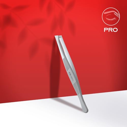 STALEKS CLASSIC 10 Type 3 Eyebrow Tweezers ? Wide Beveled Stainless Steel for Thick Brows & Comfortable Home Hair Removal