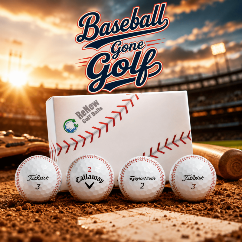 Refinished Callaway Chrome Soft Golf Balls 12 Pack with Baseball Design