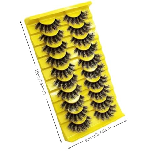 10 Pairs Black False Eyelashes, Reusable Natural to Voluminous Look for Daily & Party Makeup, Includes Pink Eyelash Curler