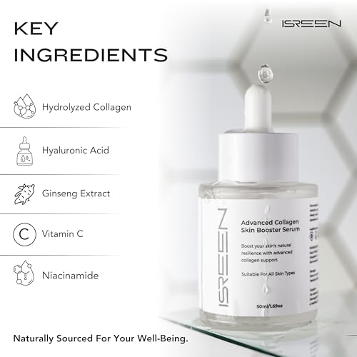 Advanced Collagen Serum Korean for Skin Booster | Dermatologist Tested with Hyaluronic Acid, Niacinamide & Ginseng |Korean Serum for glow & Radiance for All Skin | 50ml
