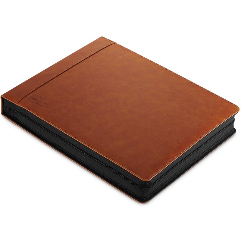 Check Binder Portfolio Organizer 7-Ring Capacity 9x13 Slim PU Leather