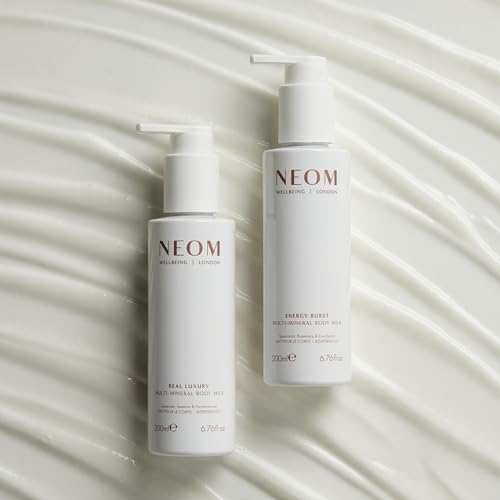 Neom- Multi-Mineral Body Milk 200ml (Lavender, Jasmine & Sandalwood) | Real Luxury | Magnesium, Rosehip Oil & Chia Seed Oil | Moisturise, Nourish & Replenish | Vegan