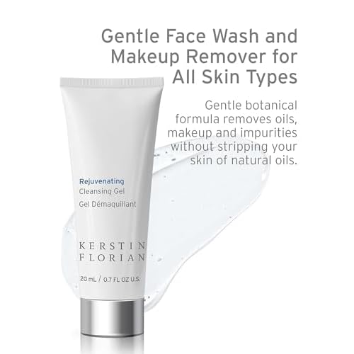 Kerstin Florian Rejuvenating Cleansing Gel | Travel Size | Gentle Face Wash Cleanser and Makeup Remover for Women | Gentle Formula Removes Dirt & Oils to Clarify and Brighten Skin, .7 fl oz