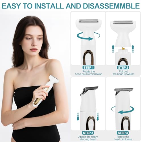 Beard Trimmer for Men, Professional Cordless Hair Clippers Shavers, IPX7 Waterproof Electric Razor for Eyebrow, Body, Face & Mustache, 4 in 1 Grooming Kit, Gifts for Women Men Girl Husband Father