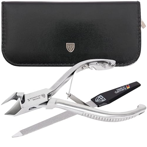 3 Swords Germany - Brand Quality Professional Toe Nail Nipper Clipper Set Stainless Steel Wave Nipper, Head Cutter, Nail File with case for ingrown Toe Nails, Manicure Pedicure by 3 Swords (196)