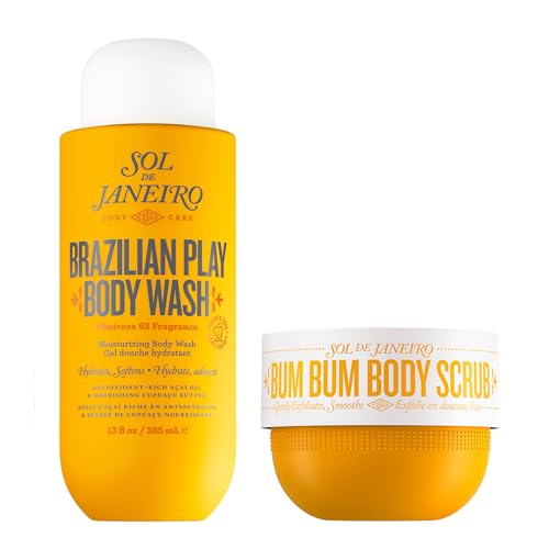 Sol de Janeiro Brazilian Play Body Wash & Bum Bum Body Scrub Shower Duo, Amazon Exclusive