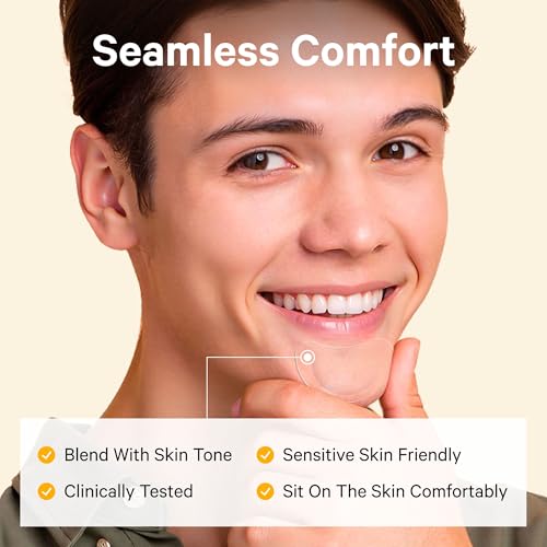 Sosky Chin Pimple Patches Hydrocolloid Acne Patches for Breakouts Large Spot Control Covers for Face Chin & Body with Tea Tree & Calendula Oil Vegan Cruelty Free (10 Count)