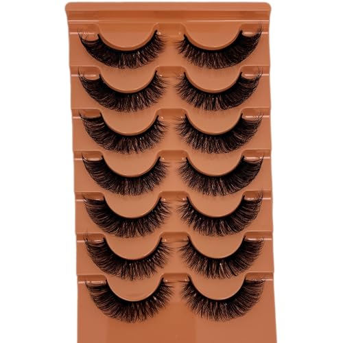 D Curl Lashes Fluffy Cat Eye Faux Mink Lashes Strip Lashes That Look Like Extension Soft 3D Volume False Eyelashes Pack