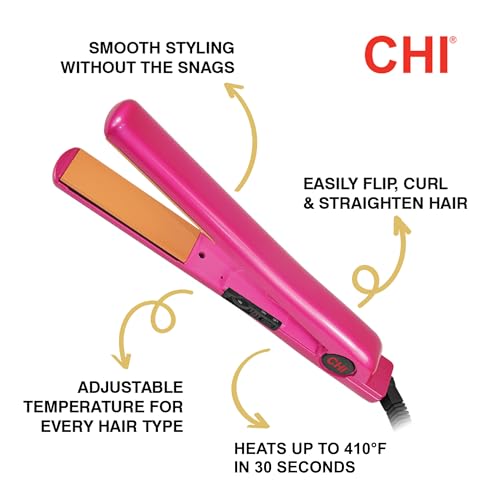 CHI Tourmaline Ceramic Series Flat Iron, Hair Straightener For Silky, Smooth Hair, 392¡ÆF Maximum Temperature, 1" Iron