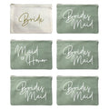 LADY&HOME Bridesmaid Makeup Bag Bride Vibe Team Bride Makeup Bag Wedding Party Cosmetic Bag Bridesmaid Proposal Gifts for Bridal Shower,Wedding,Bachelorette