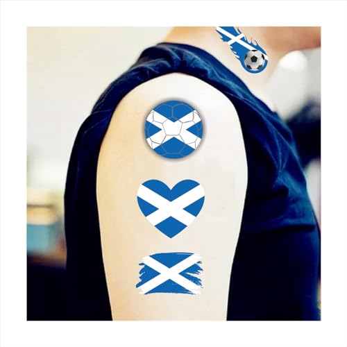 Meme Series Womaha 40 Pcs Individual Scotland Flag Temporary Tattoos for Kids Football Temporary Face Tattoos¡¦