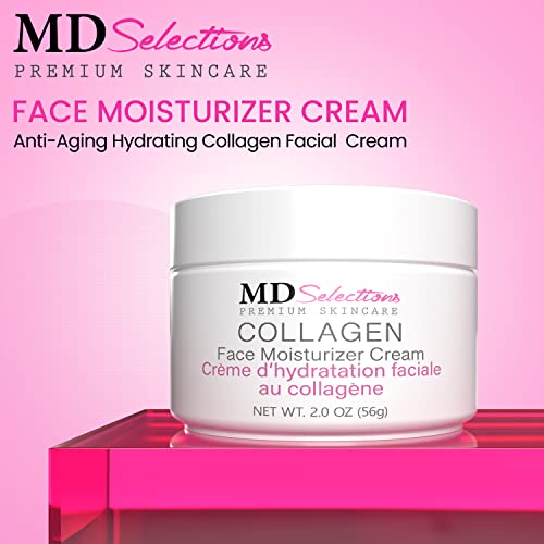Collagen Face Moisturizer Peptide - Anti-Wrinkle Facial Moisturizer For Face - Niacinamide, Deeply Hydrating Peptide Complex Cream, Facial Skin Care Products For Dry - 2Oz (Pack of 2)