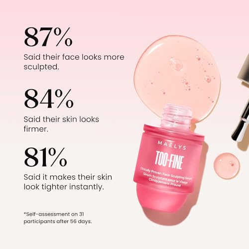 MA?LYS TOO-FINE Face Serum for Women - Firming Anti-Aging Serum with Glaucine & Bacillus Ferment - Helps Lift the Look of Sagging Skin on Jawline, Cheekbones & Under Eyes (15 mL)