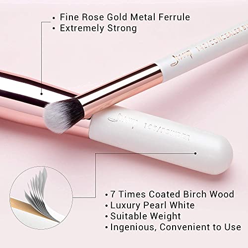 Jessup Professional Makeup Brushes Set 25 Pcs with 2 in 1 Silicone Brush Cleaning Mat & Color Removal Sponge