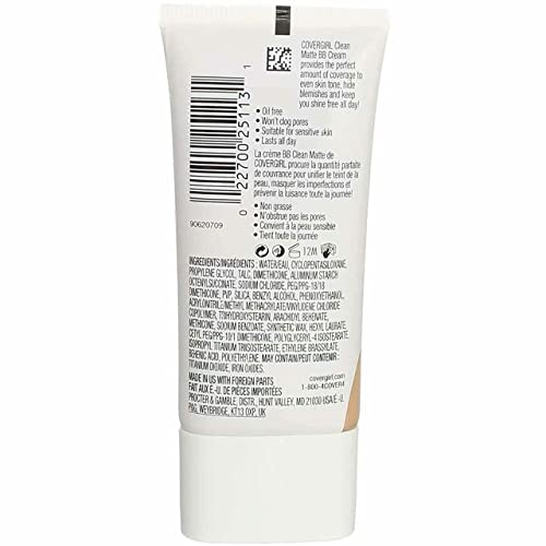 COVERGIRL Clean Matte & Smoothers Lightweight BB Creams Bundle - Oil-Free & Hydrating Formulas with SPF 21 Sun Protection, 2 Tubes (1.35 Ounce Each)