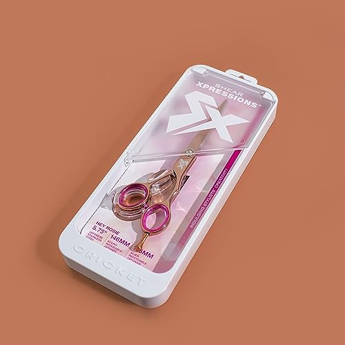 Cricket Shear Xpressions 5.75" Professional Hair Cutting Scissors - Barber Scissors, Japanese Stainless Steel, Comfort Silencer, Ideal for Stylists and Home Use, Hey Rosie - Rose Gold