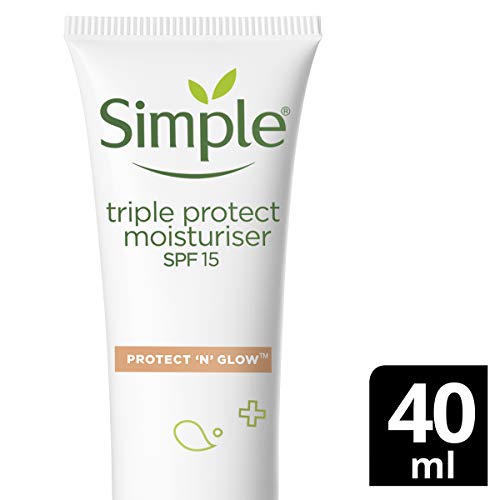 Simple Protect 'N' Glow SPF 30 For Glowing Skin Triple Protection Moisturiser Non-Chalky Vitamin C Face Cream 40 ml