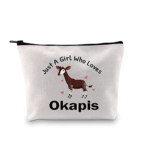 XYANFA Okapis Makeup Bag Cute Okapi Lover Gift Forest Griaffe Zebra Giraffe Gift Just A Girl Who Loves Okapis (A Girl Loves Okapis)