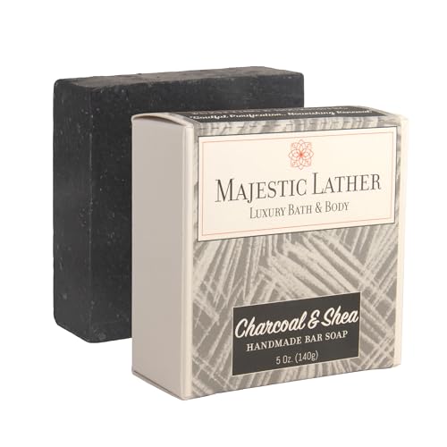 Activated Charcoal & Shea Butter Luxury Bar Soap for Face, Body, Oily & Sensitive Skin, Eczema, Psoriasis and ACNE. Purifying & Nourishing