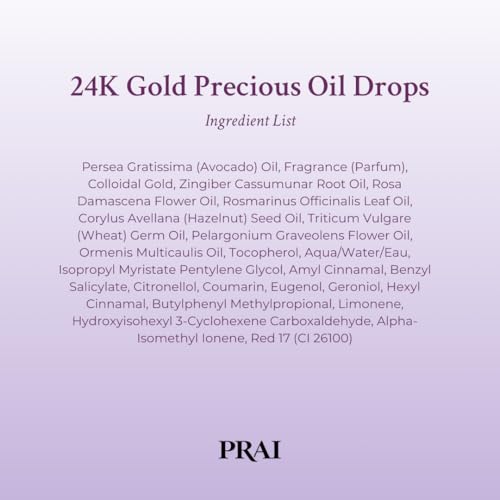 PRAI Beauty 24K Gold Precious Oil Drops - Cruelty Free - 1 Oz