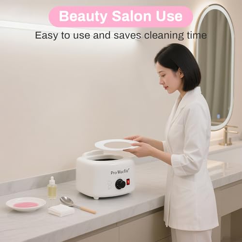Wax Collars for Wax Pot - 50PCS Disposable Coated Paper Protective Clean Collar for 14oz Wax Warmer Melting Pot for Hair Removal Women Wax Bath Accessories Esthetician Professional Supplies