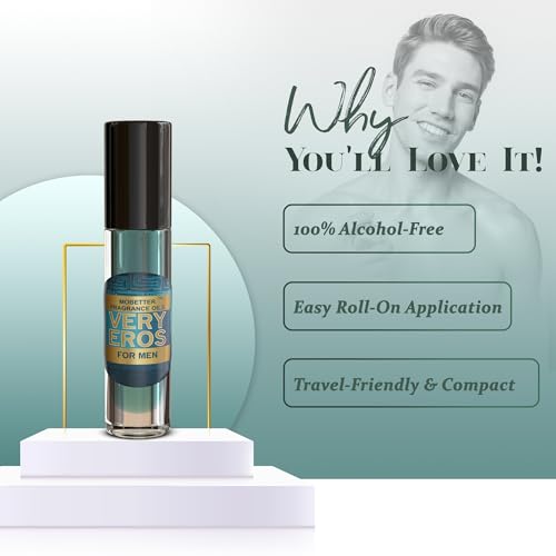 Very Eros Men Cologne Body Oil, Travel Size - Long Lasting Fragrance, Inspired By Eros Men